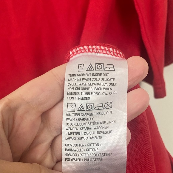 Quacker Factory Red Rhinestone Half Sleeve Tunic Top Women’s Plus Size 1X - Picture 4 of 8